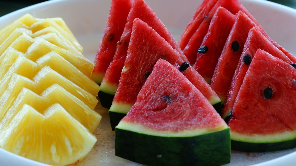 Pineapple and watermelon slices