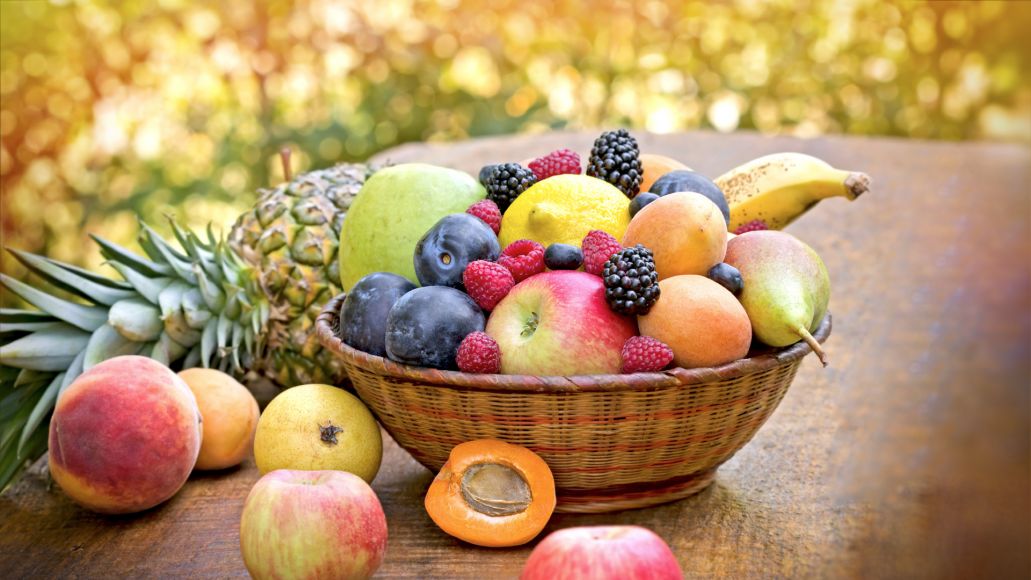 Fresh fruits on table